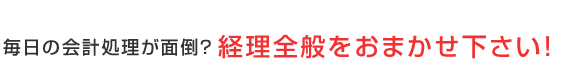 毎日の会計処理が面倒？経理全般をおまかせ下さい